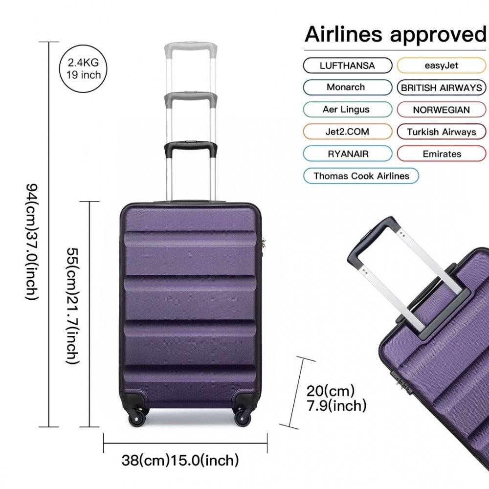 Kono K2191 Hard Shell Luggage With TSA Lock