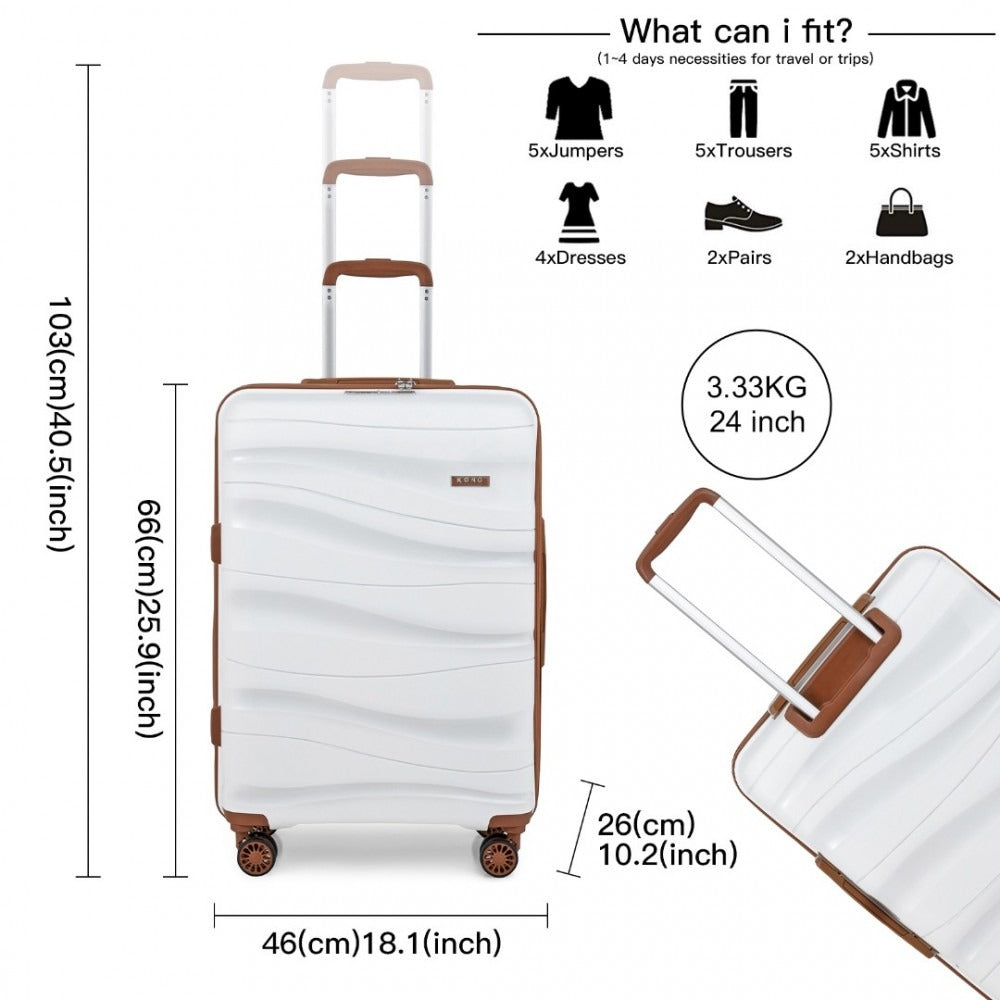 Kono K2094L Hard Shell Medium Suitcase - 24 Inch