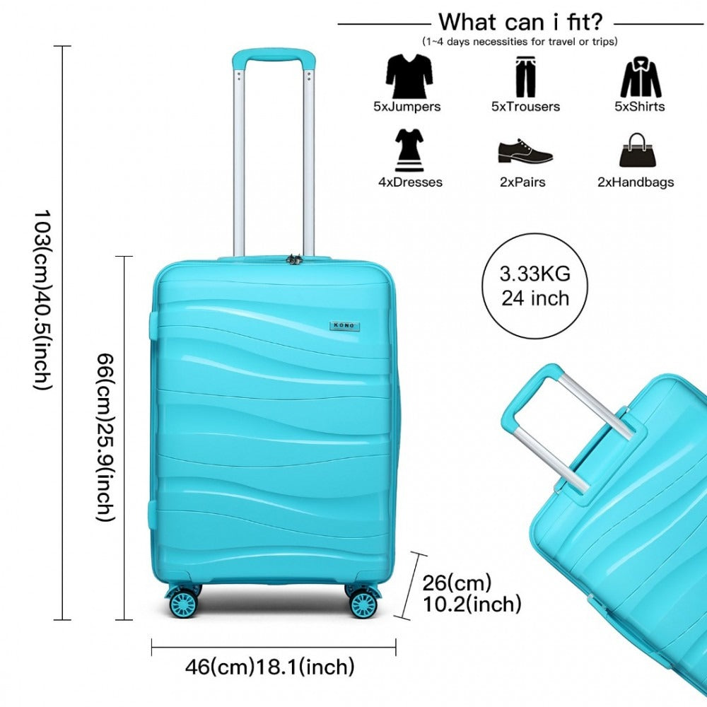 Kono K2094L Hard Shell Medium Suitcase - 24 Inch