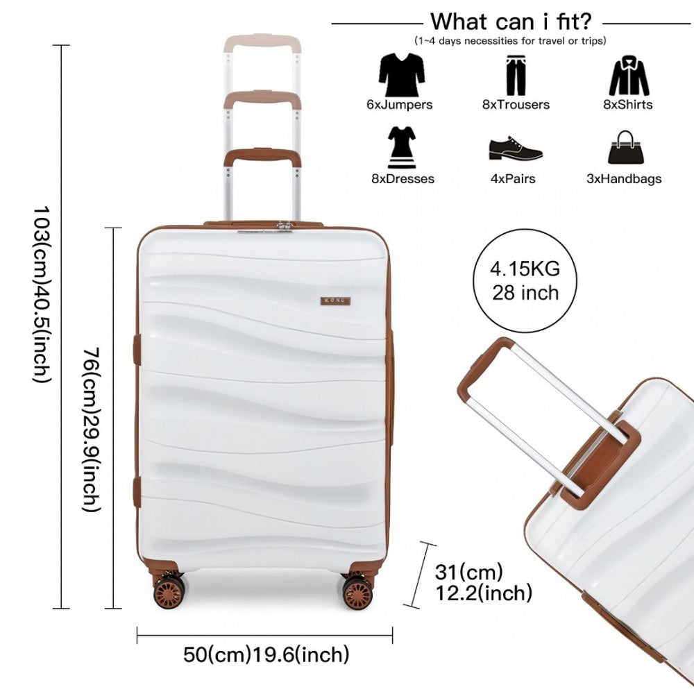 Kono K2094L Hard Shell Large Suitcase - 28 Inch