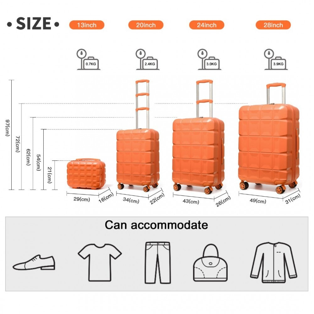Kono K2292L Hard Shell Luggage With TSA Lock