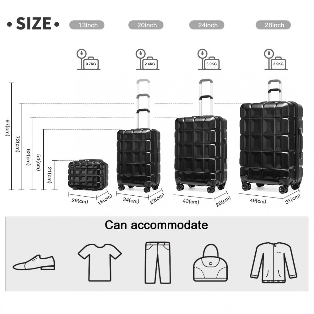 Kono K2292L Hard Shell Luggage With TSA Lock