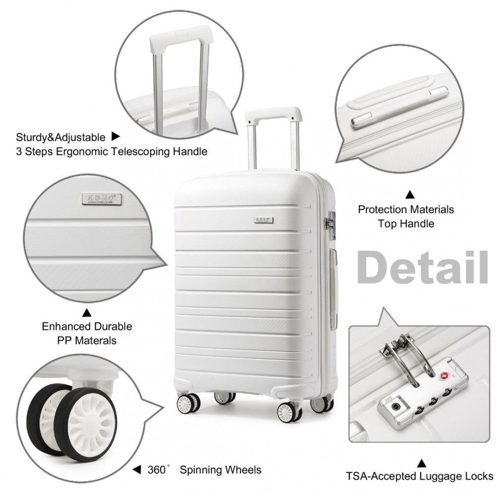 Kono K2091L Hard Shell Cabin Suitcase - 24 Inch