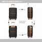 Kono Atlas Lightweight 4 Wheel Hard Shell Luggage With TSA Lock
