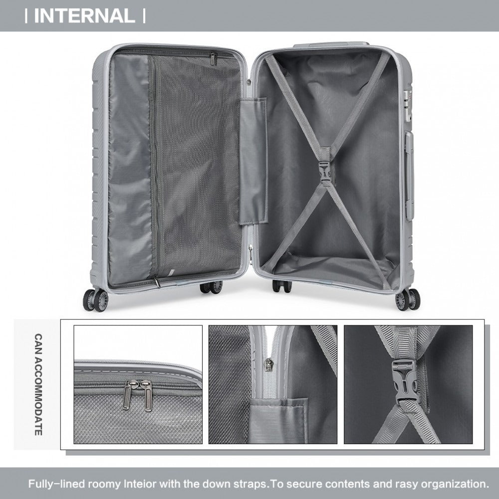 Kono Horizon 4 Wheel Hard Shell Suitcase with TSA Lock
