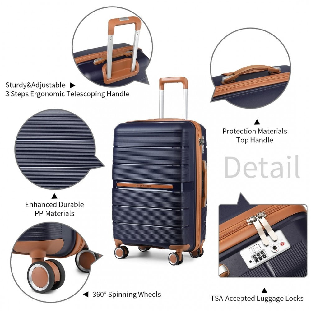 Kono Atlas Lightweight 4 Wheel Hard Shell Luggage With TSA Lock